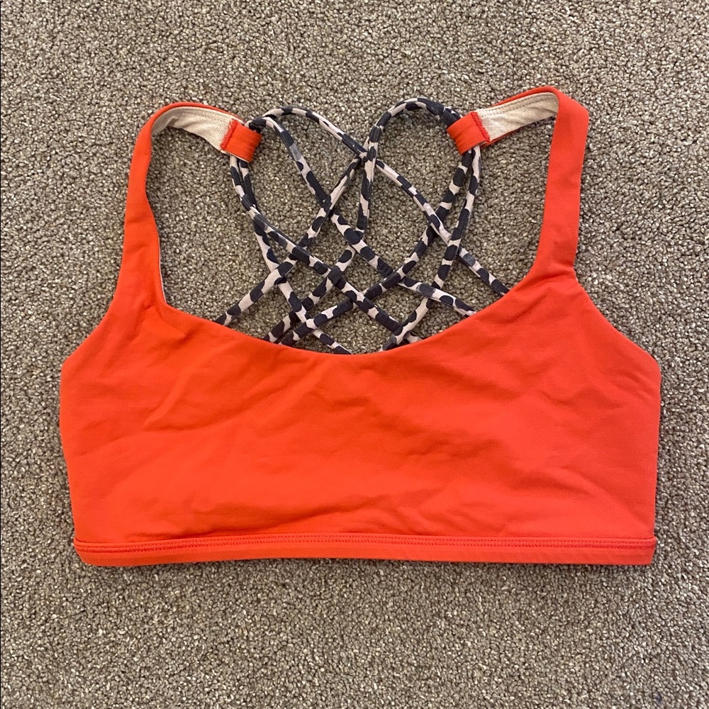 Red Sports Bra with Strappy Back